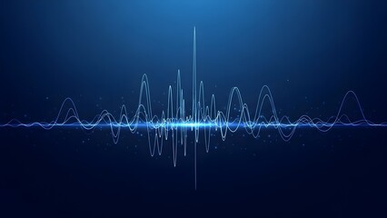 Dynamic Blue Digital Soundwave Equalizer Background Design for Technology and Data