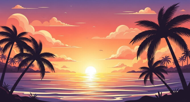 sunset on the beach
