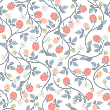 Seamless pattern of raspberries for decoration and textile isolated on transparent background. You can edit shape and background