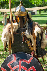 Lombards historical medieval reenactments armor weapons helmets after ancient Rome