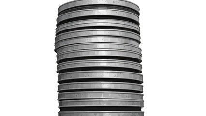 Stack of Vintage Film Reels on White Background.