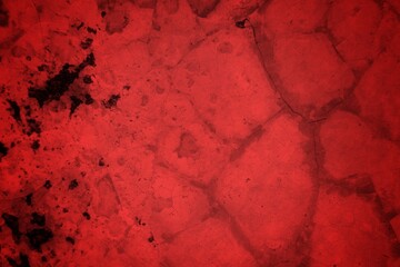 Cracked Red Wall Texture With Deep Fissures And Subtle Shadows For Background Design
