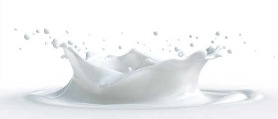 The Milk Splash Crown Frozen In Motion On Pristine White Background