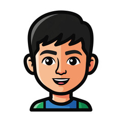 Obraz premium A cartoon boy with a cheerful smile