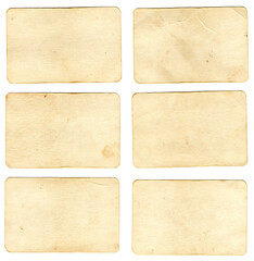 6 alte Spielkarten mit runder Kante - Vintage Karten abgerundete Ecken als leere blanko Vorlage oder Ebene 
