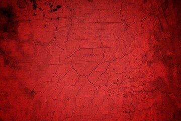 Cracked Red Wall Texture With Deep Fissures And Subtle Shadows For Background Design