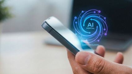 Generative ai high level planning mobile phone interface concept for digital portal futurist design and innovation idea visualization