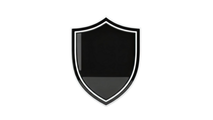 Black Shield Emblem with Silver Outline