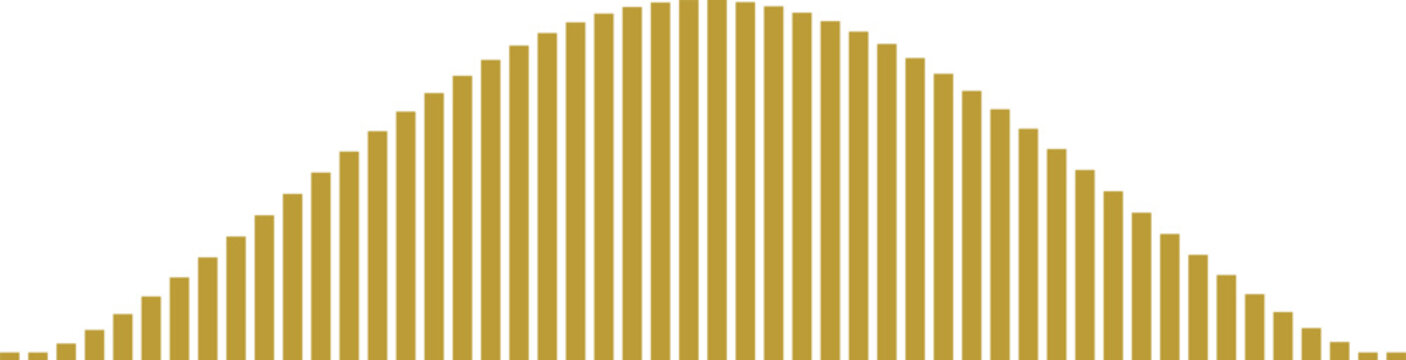 Bell curve graph representing normal distribution Vector
