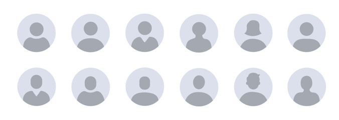 User avatar icon vector illustration. Login photo placeholder. Man, woman or genderless.