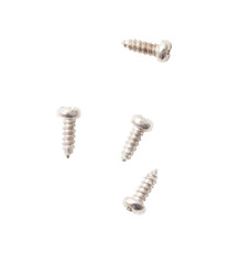 Four silver screws with a pointed end