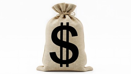 Closed money bag with dollar sign cash wealth Dollars