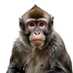 Naklejka premium Thoughtful Old Macaque Monkey
