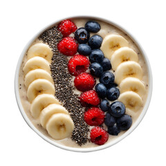 Bowl of Yogurt on Transparent Background