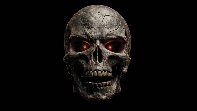 Horror Demon Skull Emoji Black Background