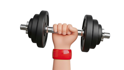Cartoon Hand Holding Dumbbell