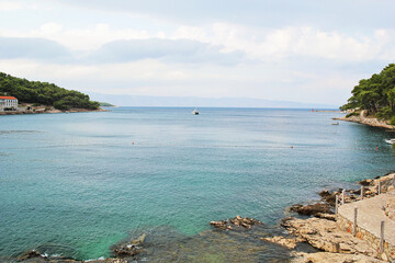 Naklejka premium Sea at Jelsa Town on Hvar Island, Croatia