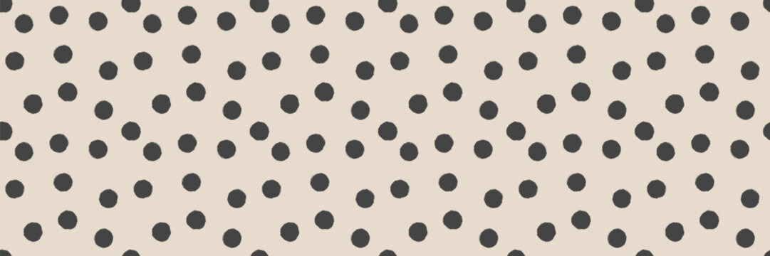 Cute polka dot seamless pattern. Organic shapes on beige background. Abstract chalk dots. Vector