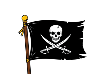 Pirate Flag Skull And Crossbones With White Background