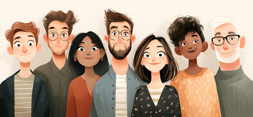 People icon. Cartoon group of people. User profile group. icons for work, meeting, business, teamwork or management symbol. for online training presentation. Hiring idea. Person logo.