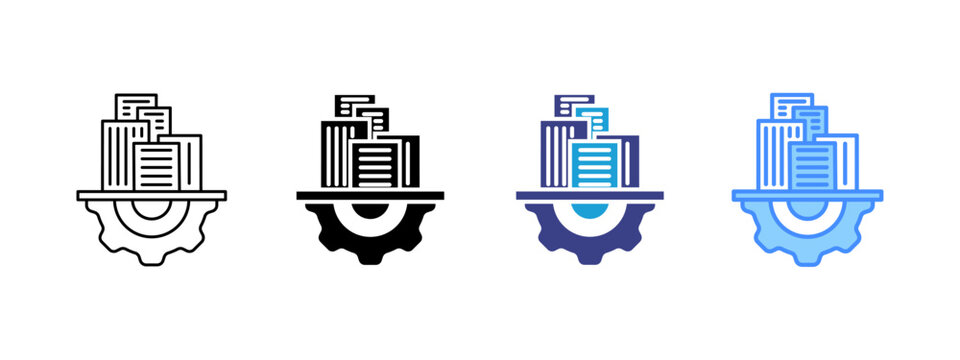 Infrastructure icon set multiple style collection