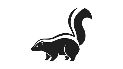 Fototapeta premium Striking black and white skunk illustration showcasing its distinctive markings and posture.