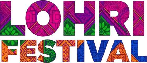 Vibrant Lohri Festival celebration with colorful patterns