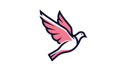 Fototapeta premium Elegant Pink Dove in Flight - Symbol of Peace and Freedom.