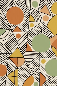 Modern colorful geometric abstract pattern with bold shapes and lines