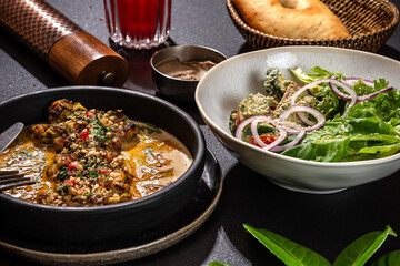 Georgian Chicken In Walnut Sauce Restaurant Dish