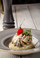 Modern Ukrainian Veal Cheek Fine Dining Dish