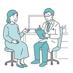 Fototapeta premium 問診をする男性医師と妊婦（白衣・産婦人科・マタニティ）