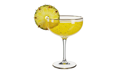 Yellow Cocktail with Pineapple Slice