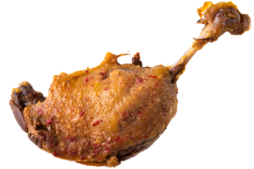 Roasted duck confit isolated.