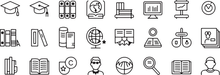 education icons for learning study school and teaching
