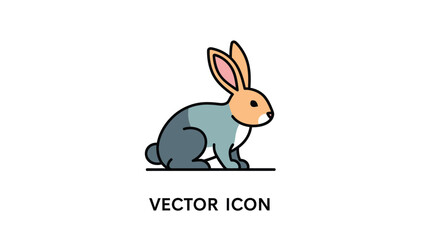 Fototapeta premium Cute cartoon rabbit icon, perfect for various design projects and illustrations.