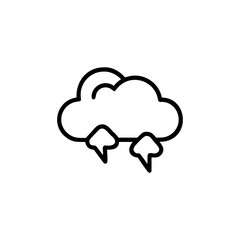 Clean line icon of rain falling upward toward a cloud concept On white Background Vector illustration
