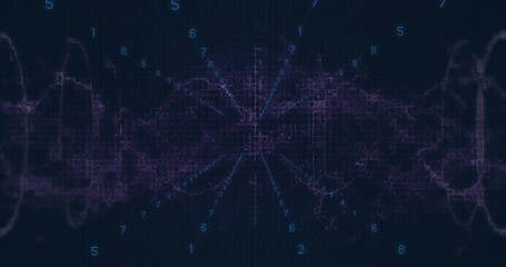 Animation of abstract data visualization with digital wave pattern in school setting - Powered by Adobe