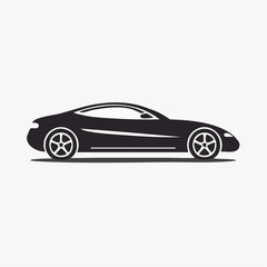 Fototapeta premium Sleek automotive design: Minimalist black silhouette of a modern sports car