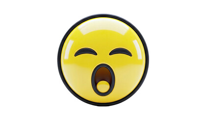 Fototapeta premium Yawning Yellow Emoji