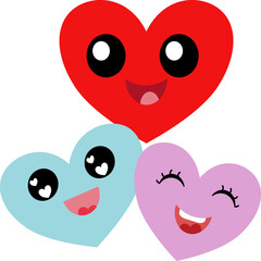Fototapeta premium Sweet Valentine heart illustration in red and pink colors, perfect for love-themed digital products. 