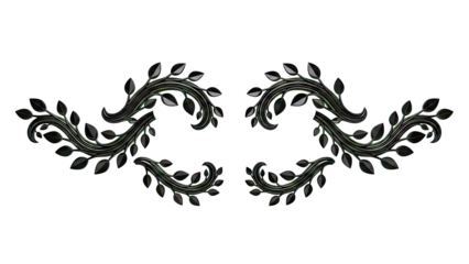 Symmetrical Black Floral Swirl Ornament