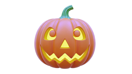 Smiling Jack-o'-Lantern with Glowing Eyes and Mouth
