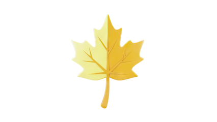 Stylized Yellow Maple Leaf