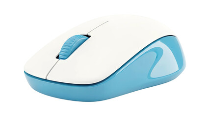 White and Blue Wireless Computer Mouse