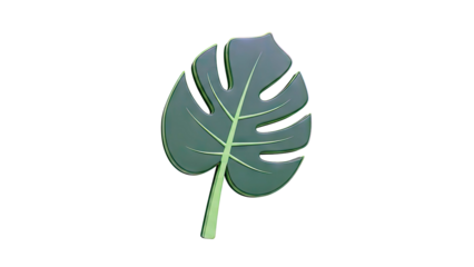 Stylized Green Monstera Leaf Icon