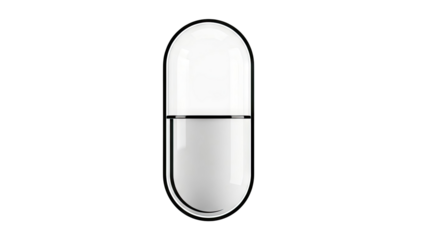 White Capsule on Light Gray Background