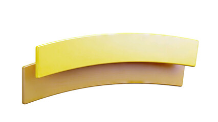 Two Curved Yellow and Orange Banners on White Background