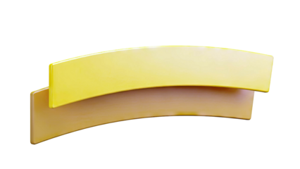 Two Curved Yellow and Orange Banners on White Background