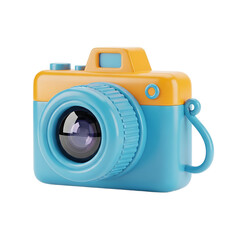 A colorful toy camera on transparent background